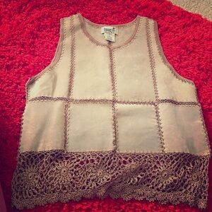 Top Imagio leather and knit